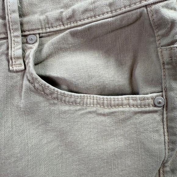 Mother The Insider Ankle Fray Jeans Chalk It Up Tan Crop Raw Hem Size 30 - Picture 16 of 16